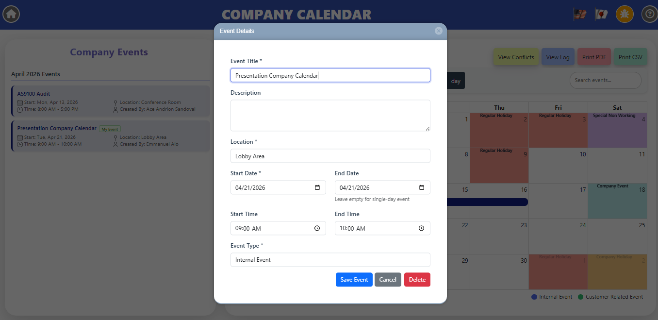 Calendar — View 4